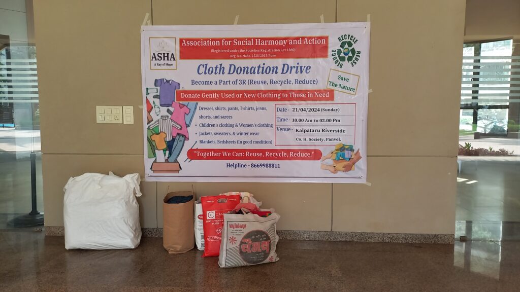 Cloth Donation Drive_Kalptaru Reverside CHS